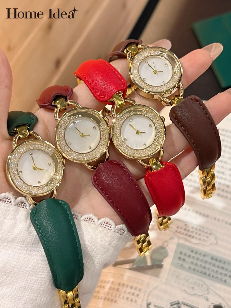 Leatherwork Ideas - 우아한 여성용 정품 가죽 스트랩 반짝이는