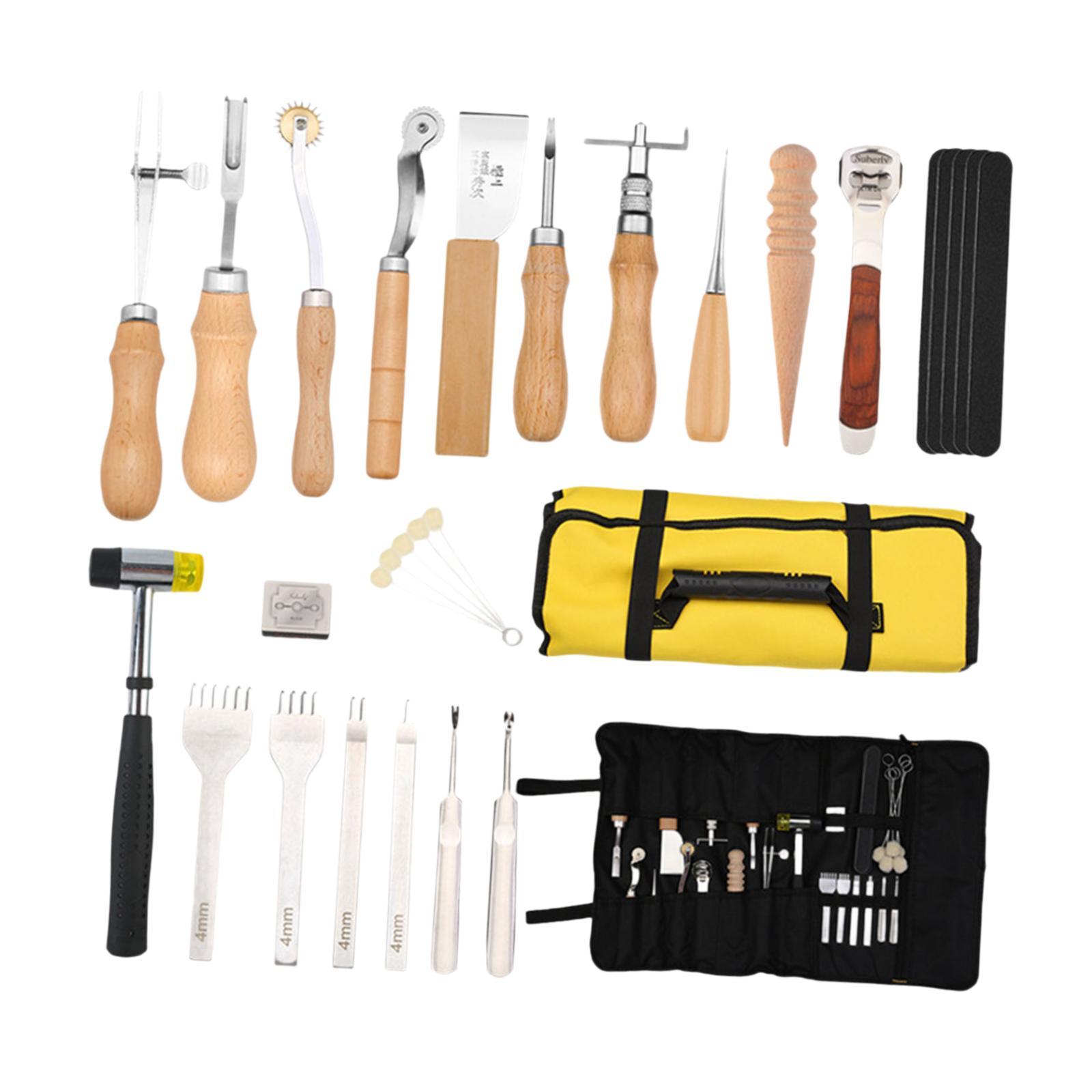 Leatherwork Beginner Tools - 29x PU 가죽 작업 키트 장비
