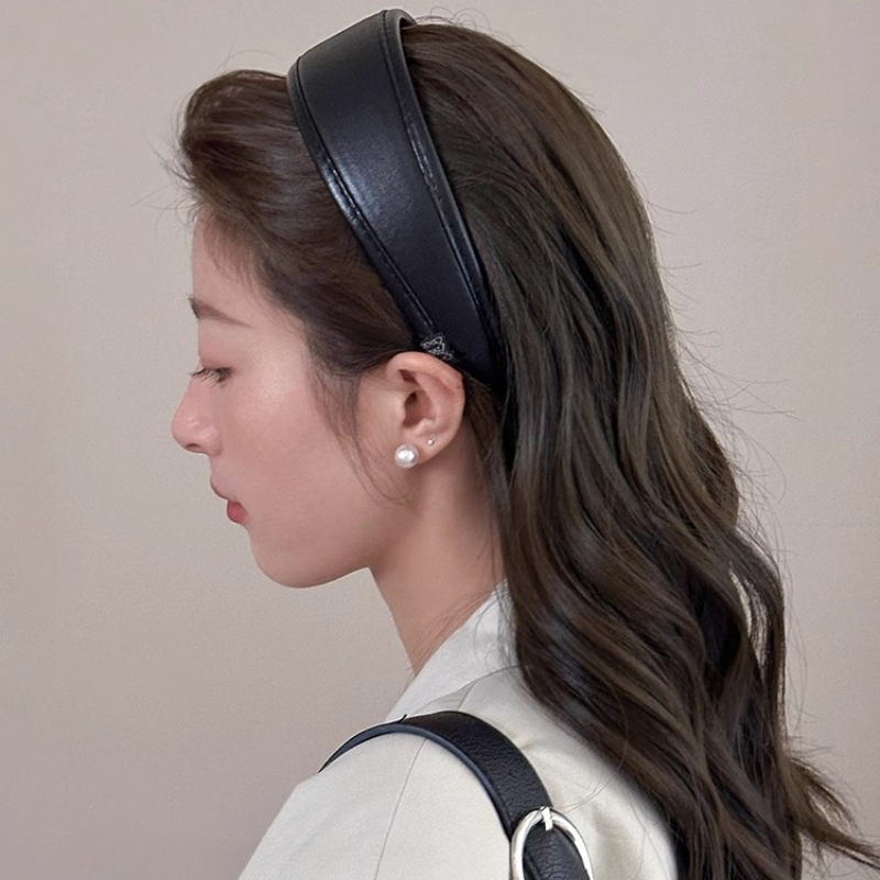가죽 헤어밴드 심플 단색 한국 헤어 후프 여성용 레트로 - Leatherwork Rings 리뷰 및 가격