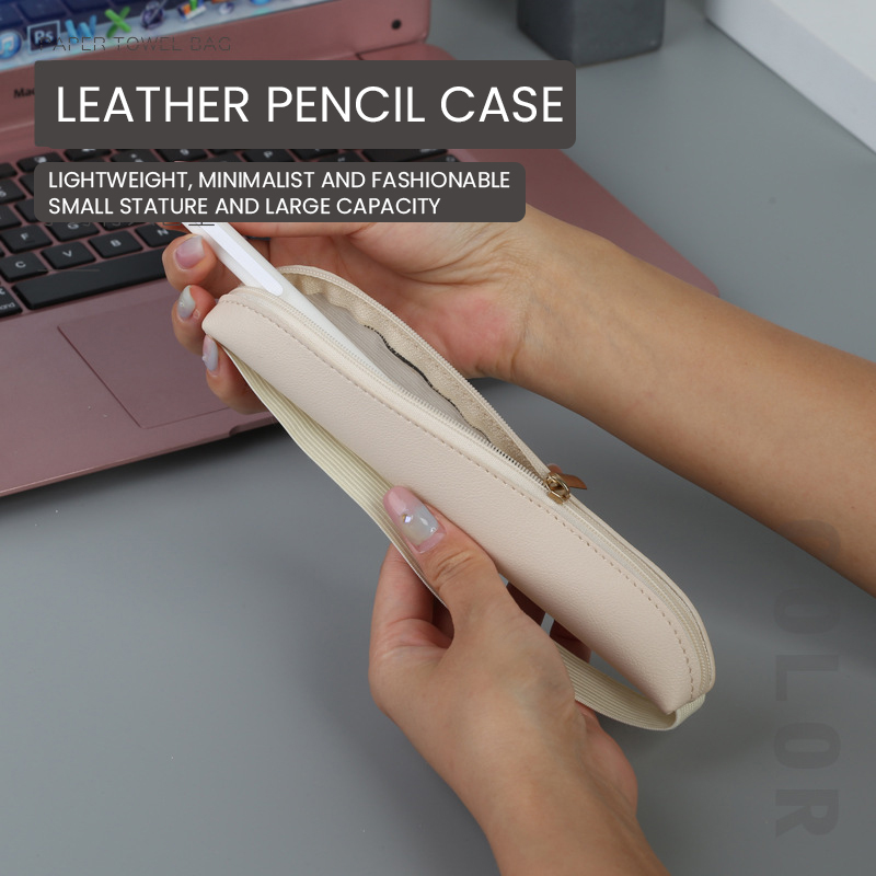 PU 가죽 펜꽂이 지퍼 펜슬 슬리브 만년필 케이스, 탄 - Leatherwork Books 리뷰 및 가격