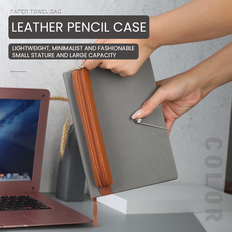 PU 가죽 펜꽂이 지퍼 펜슬 슬리브 만년필 케이스, 탄 - Leatherwork Books 리뷰 및 가격