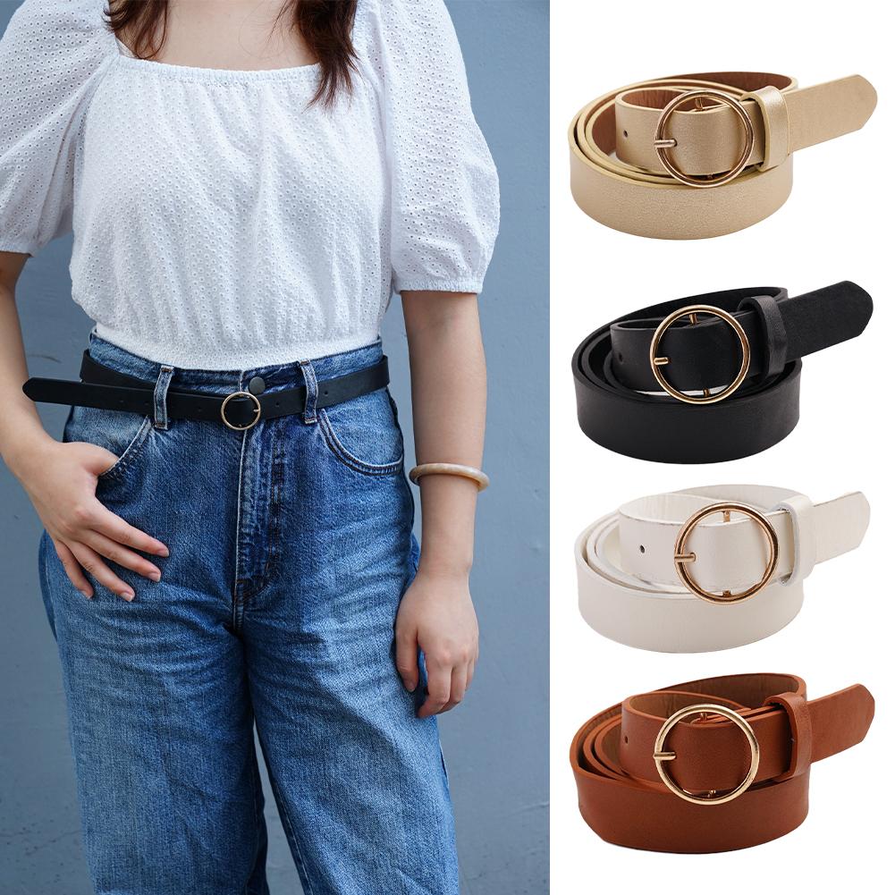 트렌디한 여성 PU 가죽 벨트, 원형 골드 버클, 패션 - Leatherwork Rings 리뷰 및 가격