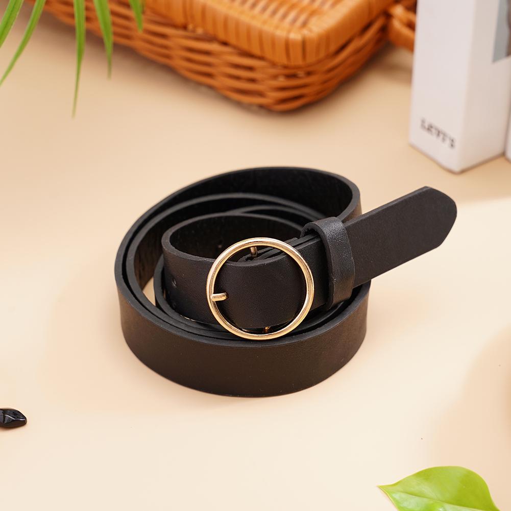 트렌디한 여성 PU 가죽 벨트, 원형 골드 버클, 패션 - Leatherwork Rings 리뷰 및 가격