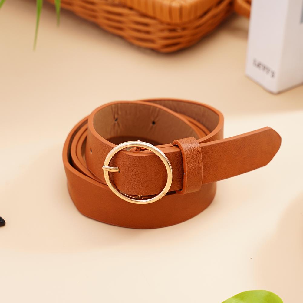 트렌디한 여성 PU 가죽 벨트, 원형 골드 버클, 패션 - Leatherwork Rings 리뷰 및 가격