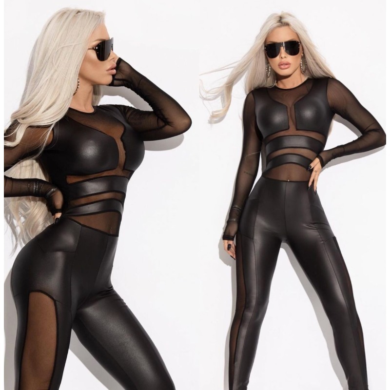 크리스나나스 가죽 점프수트 스플릿 조인트 메쉬 O넥 랩 - Leather Work Overalls 리뷰 및 가격