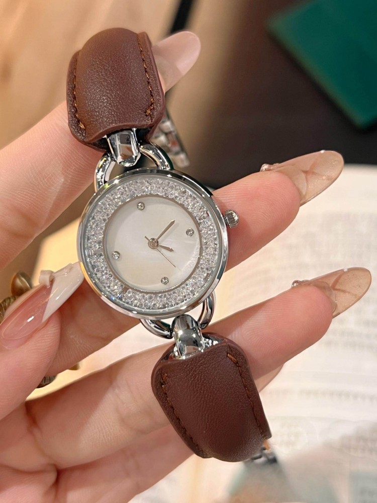 우아한 여성용 정품 가죽 스트랩 반짝이는 다이아몬드 쿼 - Leatherwork Ideas 리뷰 및 가격