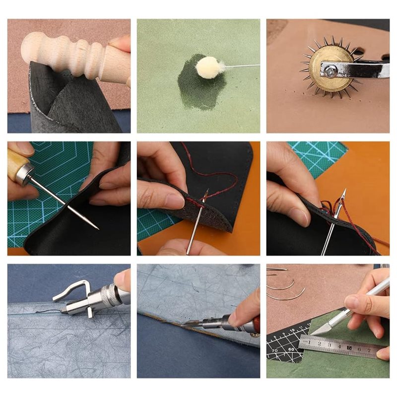 AB08-가죽 공예 도구 세트 66종 왁스칠한 실, 그 - Leatherwork Beginner Tools 리뷰 및 가격