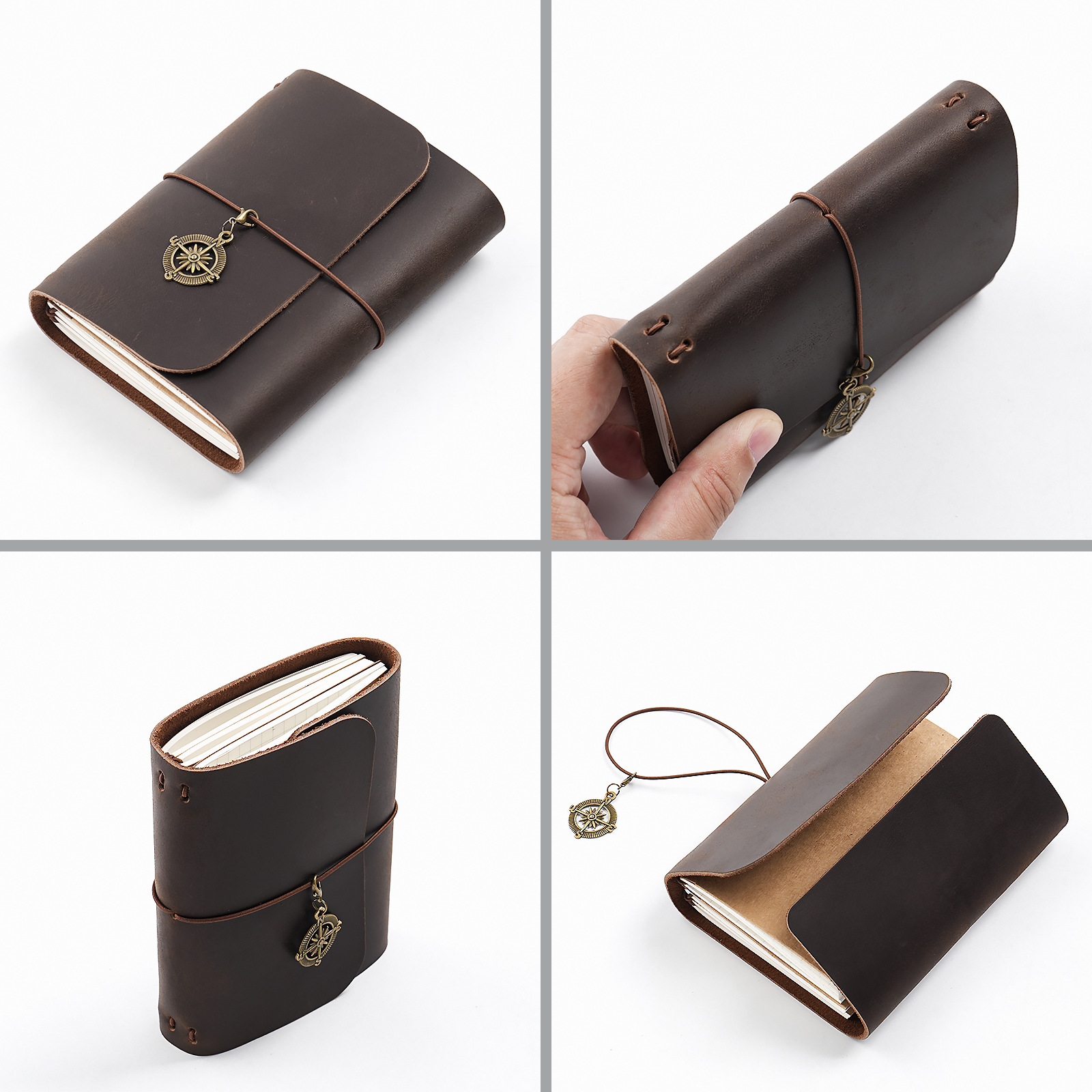 새로운 도착 트리플 폴드 TN 여행자 노트 정품 소가죽 - Leatherwork Books 리뷰 및 가격