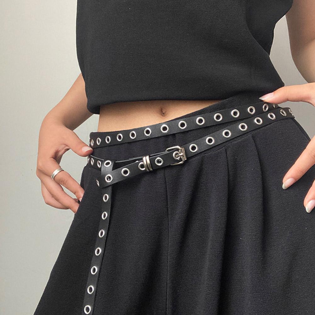 여성용 패션 더블 서클 벨트 PU 가죽 벨트 허리 장식 - Leatherwork Rings 리뷰 및 가격