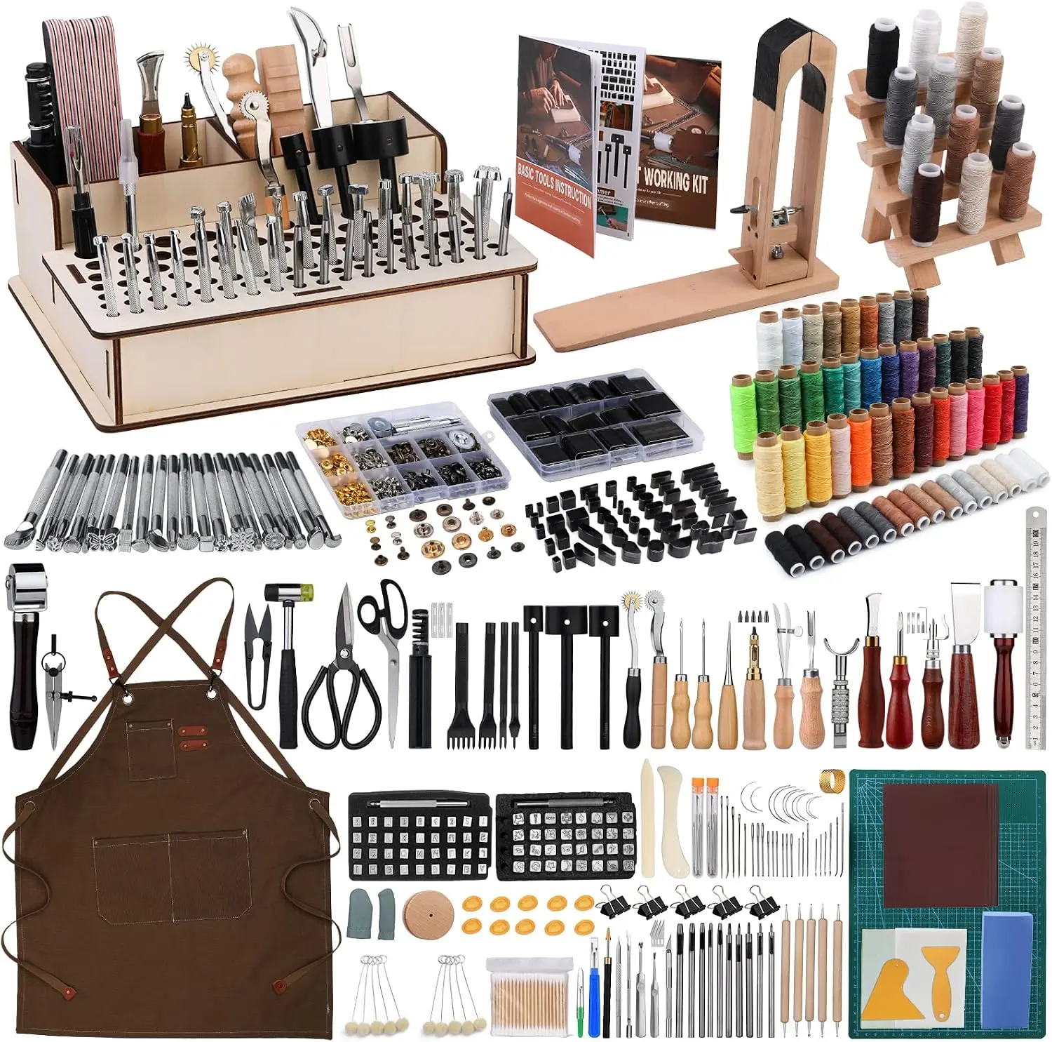 초보자를 위한 628피스 가죽 공예 도구 세트, 가죽  - Leatherwork Beginner Tools 리뷰 및 가격