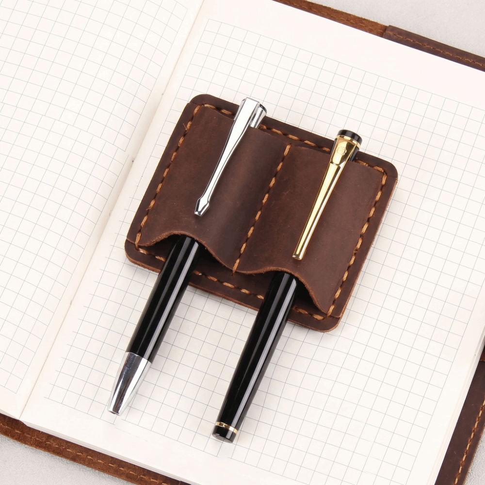 더블 빈티지 가죽 펜 루프 홀더 우아한 수제 레트로 펜 - Leatherwork Books 리뷰 및 가격