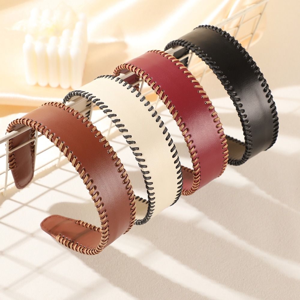 심플한 단색 가죽 헤어밴드 한국 스타일 여성용 헤어 후 - Leatherwork Rings 리뷰 및 가격
