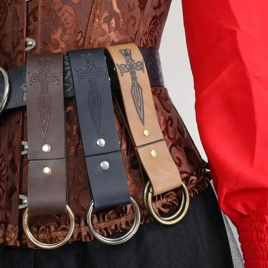 중세 여성 하이킹 플리츠 스커트, 가죽 금속 더블 서클 - Leatherwork Rings 리뷰 및 가격