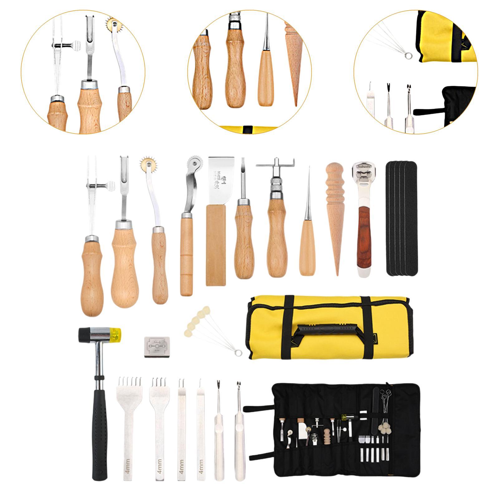 29x PU 가죽 작업 키트 장비 액세서리 PU 가죽  - Leatherwork Beginner Tools 리뷰 및 가격