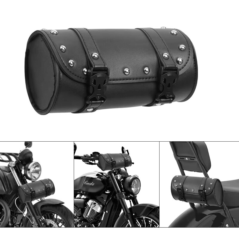 오토바이 가방 블랙 Pu 가죽 오토바이 도구 가방 프론 - Leatherwork Roller 리뷰 및 가격