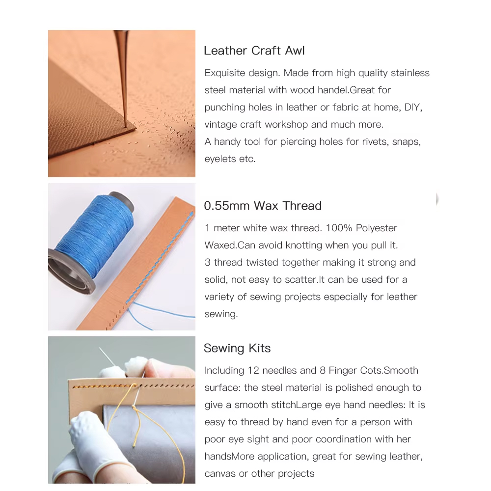 WUTA 전문 가죽 공예 도구 키트 손 바느질 스티치  - Leatherwork Beginner Tools 리뷰 및 가격