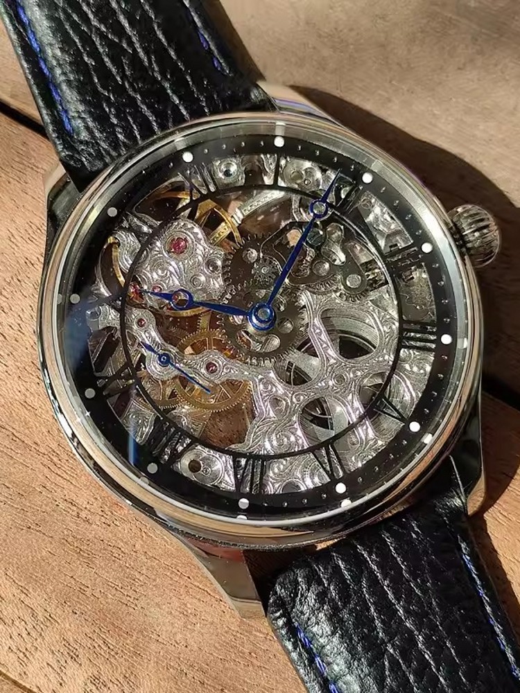 패션 남성용 기계식 수동 시계 핀 버클 천연 가죽 기계 - Leatherwork Ideas 리뷰 및 가격