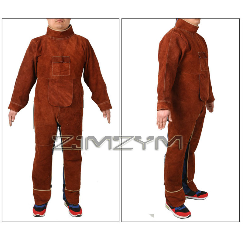 소 가죽 가죽 용접 양복 작업복 특수 보호 복 안티 화 - Leather Work Overalls 리뷰 및 가격
