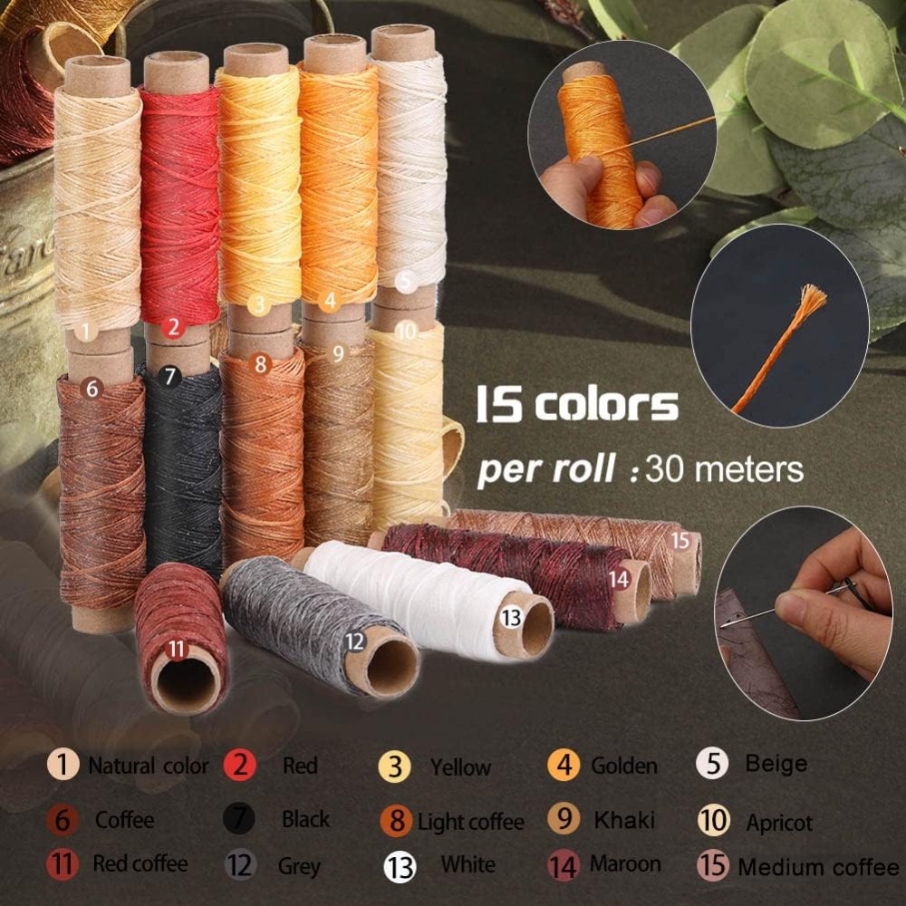 가죽 공예 도구 세트, 초보자 및 성인용 선반코팅 실, - Leatherwork Beginner Tools 리뷰 및 가격