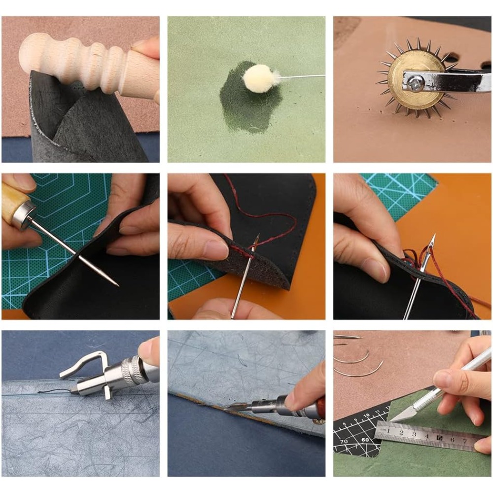가죽 공예 도구 세트, 초보자 및 성인용 선반코팅 실, - Leatherwork Beginner Tools 리뷰 및 가격